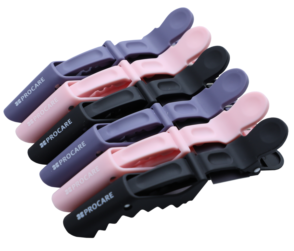 Procare Premium Gator Clip x 6 Grey/Pink/Black