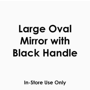 Large Oval Mirror With Handle - Black