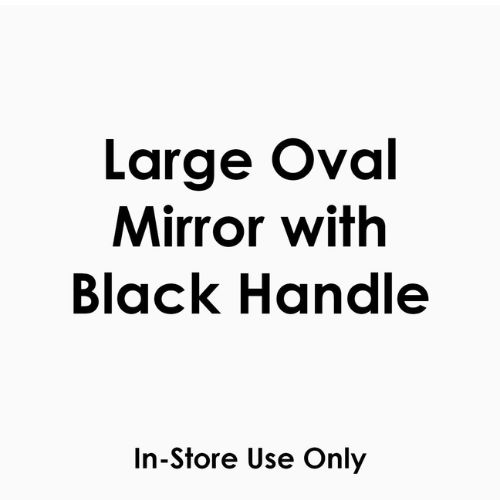 Large Oval Mirror With Handle - Black