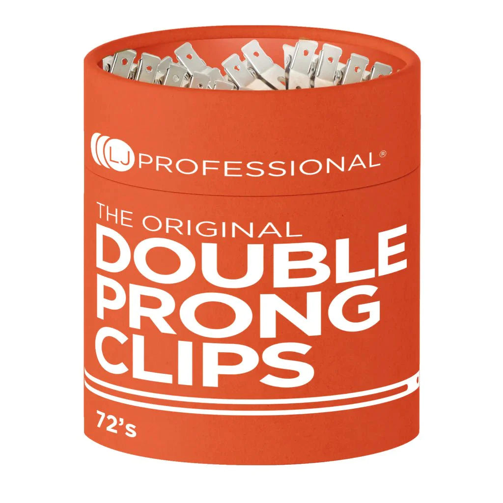 LJ Professional Curl Clips Double Prong - pack of 72