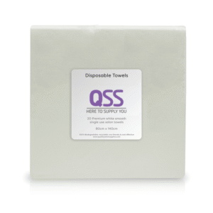 QSS Disposable Hairdressing Towels - Embossed White - 140cm x 80cm - 10