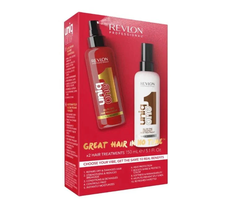 Revlon Uniq One Duo Pack - Classic Red + Coconut 10 in 1 Treatment Spray 2x 150ml