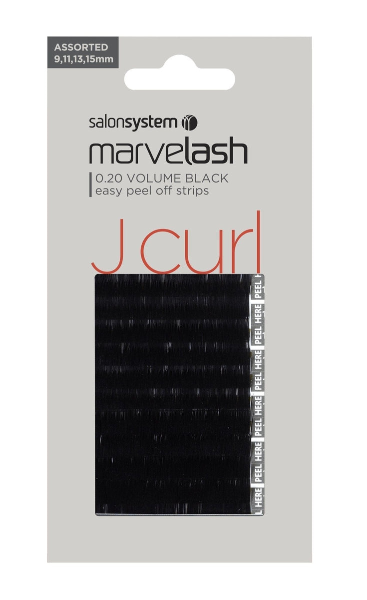 Salon System Marvelash Assorted 0.20 Volume Black J Curl Lashes